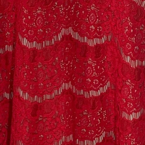 Love Fire Red Lace Fit & Flare Sleeveless Mini Dress Women’s Small - Picture 7 of 10